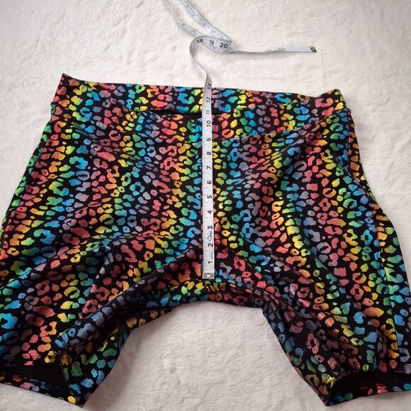 Torrid Multicolor Shorts Leggings Sz 3 High Waist Elastic Waist Hippie Boho 70s - Picture 13 of 14